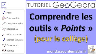 Tutoriel GeoGebra  Les outils « Points » pour le collège [upl. by Aekal]