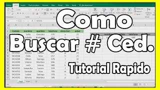 Como buscar los datos de una persona con la cedula en Excel función Buscar [upl. by Eimmas]