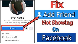 How to Fix Add Friend Button Not Showing in Facebook Account 2023 [upl. by Holbrooke]