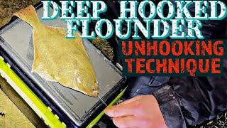 How To Correctly Unhook A Deep Hooked FLOUNDER [upl. by Hartwell114]