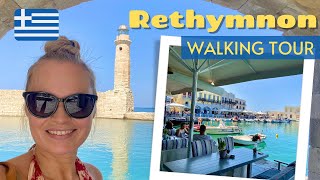 Rethymnon Crete Greece 🇬🇷 Cinematic Walking Tour Venetian Harbour amp Old Town [upl. by Krystalle]