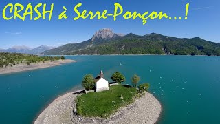 Lac de SerrePonçon et chapelle SaintMichel vus du ciel amp crash à la fin [upl. by Ahseihs484]