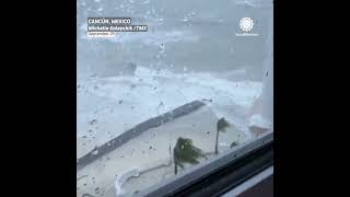 Hurricane Helene Slams Cancun Mexico With Winds amp Waves [upl. by Gehman786]