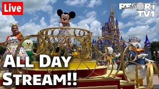 🔴Live ALL DAY Magic Kingdom Live Stream  Celebrating 100K  Walt Disney World [upl. by Miarhpe925]