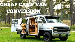 Cheap Camping Van Conversion  CHEVY G20  DIY [upl. by Radborne762]