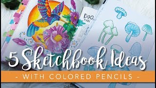 Sketchbook Ideas with Colored Pencils VERY EASY [upl. by Nyl]