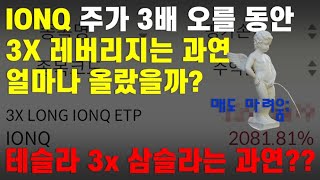 아이온큐IONQ 주가가 3배 오를동안 아이온큐IONQ 3X LONG 3배 레버리지는 과연 얼마나 올랐을까 테슬라 3배 삼슬라는 또 얼마나 오를 수 있을까 [upl. by Llenehc]