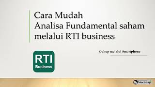 Cara analisa fundamental saham dengan rti [upl. by Kelila920]