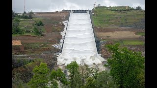 Oroville Dam spillway get wet after a twoyear hiatus [upl. by Frulla909]