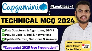 Capgemini Technical MCQ Questions amp Answers 2024  Capgemini Technical Assessment  Live Class1 [upl. by Oivalf]