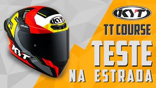 CAPACETE KYT TT COURSE  É BOM FAZ BARULHO Teste na estrada motovlog [upl. by Herald]