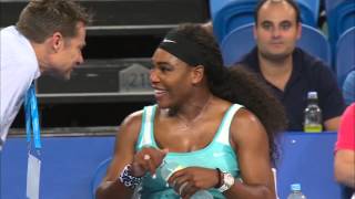 Serena Williams orders an espresso midmatch  Hopman Cup 2015 [upl. by Katrine546]