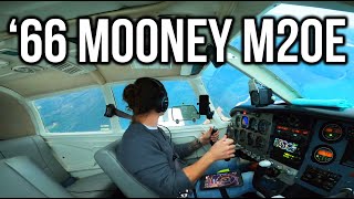 Mooney M20E  Checklist Takeoff and Short Flight [upl. by Nitsid]