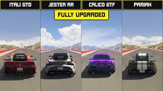 Jester RR Vs Calico GTF Vs Pariah Vs Itali GTO  Speed Test Drag Race  GTA 5 Online [upl. by Ittocs]