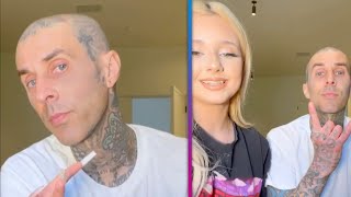 Travis Barkers Daughter Alabama Gives Him a MAKEOVER to Cover His Tattoo [upl. by Elimac]