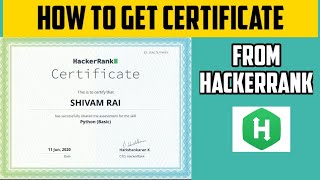 How to get certificate from Hackerrank [upl. by Keifer]