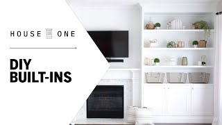 How to Build a Custom Builtin Shelving Unit  House One [upl. by Leia]