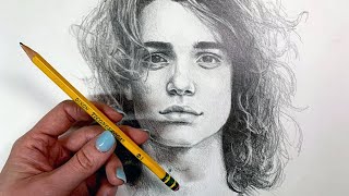 Shading a Portrait with only ONE PENCIL indepth tutorial [upl. by Narat]