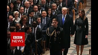 George HW Bush Funeral President Trump Arrives at the National Cathedral  BBC News [upl. by Sheridan]