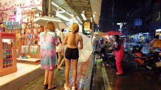 4K 🇹🇭 Walking in the Heavy Rain in Bangkok Thailand  Heavy Rain on Umbrella Sounds [upl. by Brody299]