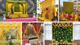 haldi mandap decoration idea  best wedding decoration haldiceremony haldi viralvideo [upl. by Esoryram971]