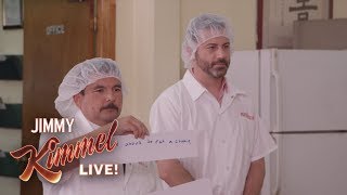 Jimmy Kimmel amp Guillermo at a Fortune Cookie Factory [upl. by Nylitsirk]