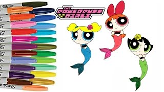 Powerpuff Girls Coloring Book Bubbles Blossom Buttercup PPG Mermaids Sprinkled Donuts [upl. by Jyoti]