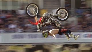 Cliffhanger vs Rock Solid Backflip  Next Level FMX Contest [upl. by Wollis838]