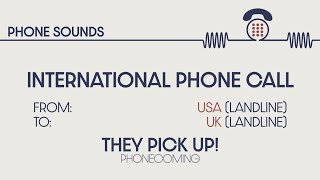 International phone call 03 From USA to UK Callprogress tones DTMF signals Sound effects SFX [upl. by Eiznik722]