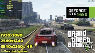 GTX 1650  GTA 5  V  1080p 1440p amp 4K  Very High Settings [upl. by Lippold526]