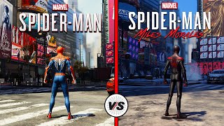 Marvels SpiderMan vs SpiderMan Miles Morales  Graphics and Gameplay Comparison [upl. by Nanreh857]