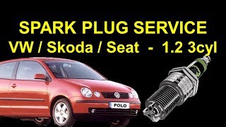 VW Polo Spark Plug Change  VW 3 Cylinder Engine [upl. by Airehc]