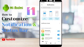 Xiaomi Redmi Notification and Status Bar Settings amp Customize  MIUI 11070 TechOZO [upl. by Arde]