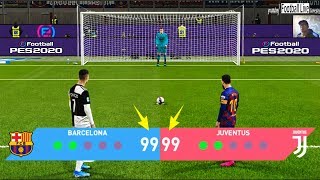 PES 2020  BARCELONA vs JUVENTUS  Longest Penalty Shootout Ever  Ronaldo vs Messi [upl. by Enedan]