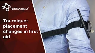 Tourniquet placement changes in first aid [upl. by Abram]