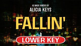 Fallin Karaoke Lower Key  Alicia Keys [upl. by Nirrep]