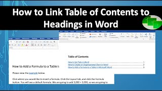 How to Link Table of Contents to Headings in Word [upl. by Lliw708]