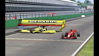 Ferrari F1 2018 vs Monster IndyCar  Monza [upl. by Neeloj]