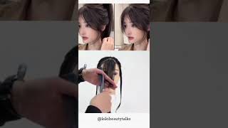 ✨ Korean bangs tutorial ✨ haircut shorts korean bangs tutorial aesthetic [upl. by Ahsirhcal885]