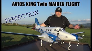 Avios KingTwin Turboprop Executive RC Airplane 1700mm BIG Scale PNF Maiden flight [upl. by Karli]