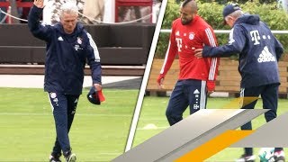 Gut gelaunter Jupp Heynckes trickst im ersten BayernTraining  SPORT1 [upl. by Celie]