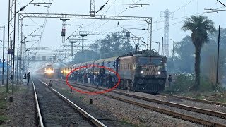 Aggressive Patna Rajdhani scares people amp overtaking Amrapali Express at 130 KMPH [upl. by Pandolfi]