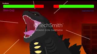 Godzilla Vs Shin Godzilla With Healthbars BY DinoManiaYT READ THE DESCRIPTION [upl. by Submuloc]