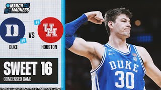 Duke vs Houston  Sweet 16 NCAA tournament extended highlights [upl. by Nymzaj]