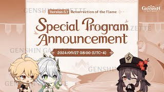 NEWS VERSION 51 SPECIAL PROGRAM DATE ANNOUNCED  XILONEN WEAPON NERF  Genshin Impact [upl. by Idnod895]