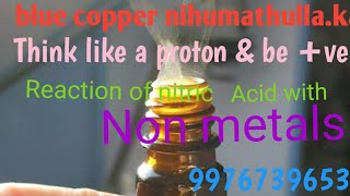 Reactions of nitric acid with non metals Carbon phosphorus sulphur iodine hydrogen sulphide [upl. by Ssidnac]