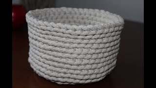 koszyk ze sznurka bawełnianego na szydełku  basket on crochet [upl. by Euginimod]