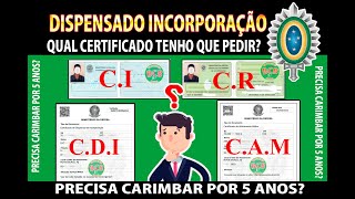 ALISTAMENTO MILITAR  DISPENSADO DE INCORPORAÇÃO CERTIFICADO CDI CAM CRCI QUAL A DIFERENÇA [upl. by Letsirk795]