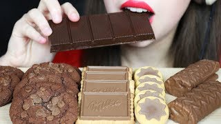 ASMR MILKA CHOCOLATE CANDY  COOKIES CRUNCHY Eating Sounds No Talking [upl. by Erik]