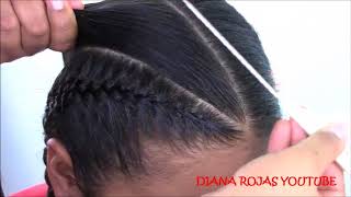 COMO HACER TRENZAS BOXEADORA DOBLES  BOXER BRAIDS  HOW TO CORNROW  ♥ DIANA ROJAS [upl. by Ellerud]